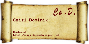 Csizi Dominik névjegykártya